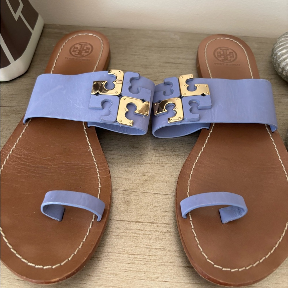 Tory Burch Purple and Brown Sandals 9.5 Womens EUC!